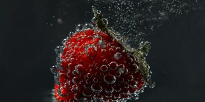 Concept of freshness, fresh strawberry, close up